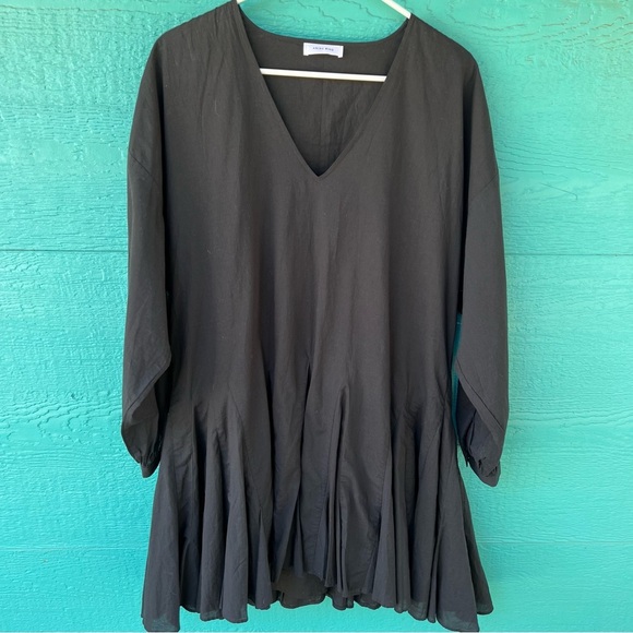 ANINE BING FLOUNCY V-NECK LONG BALLOON SLEEVE GODET DRESS BLACK NWT SIZE… - Picture 11 of 16